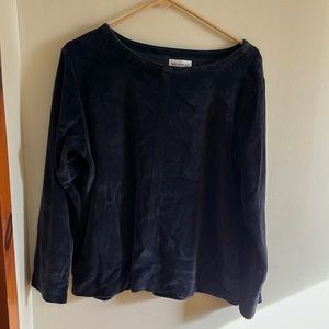 Navy blue velvet top